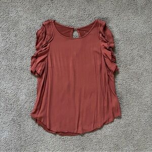 A New Day Sleeveless Flutter Blouse